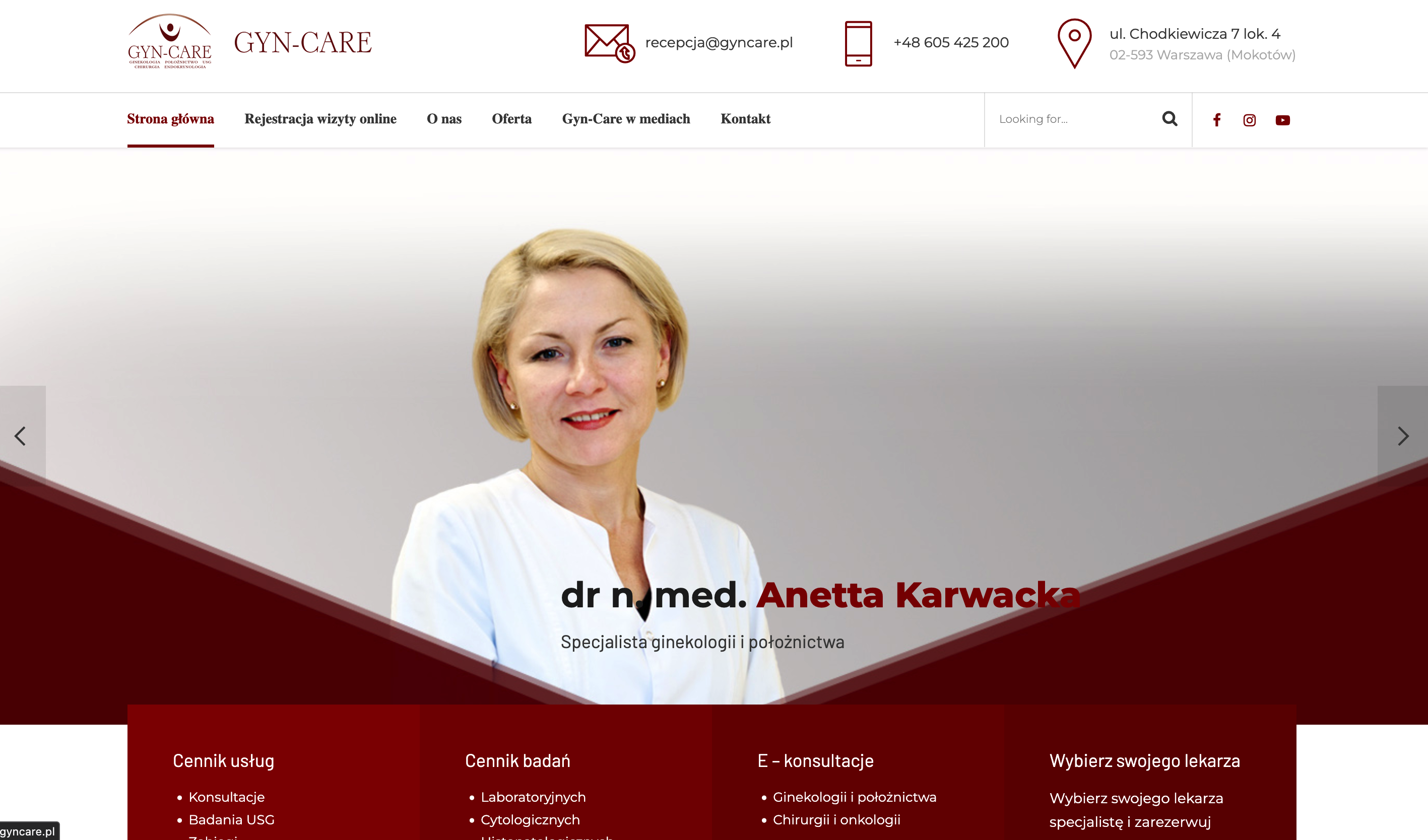 GYN-CARE — sekcja hero