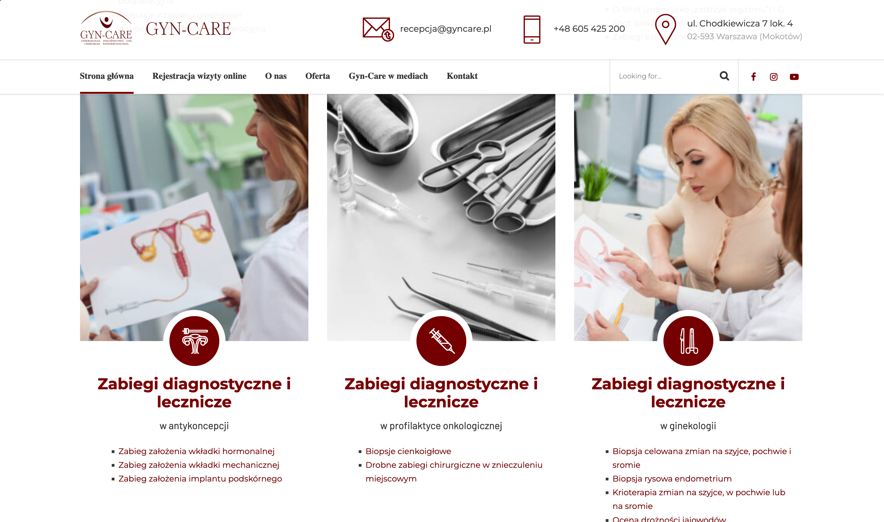 GYN-CARE — sekcja usług